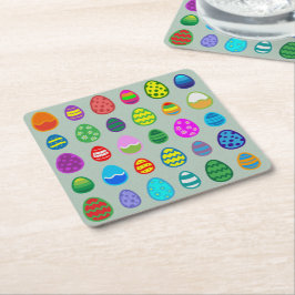 Posavasos Cuadrado De Papel Huevos de Pascua