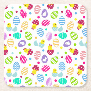 Posavasos Cuadrado De Papel Huevos de Pascua