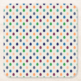 Posavasos Cuadrado De Papel Huevos divertidos de Pascua