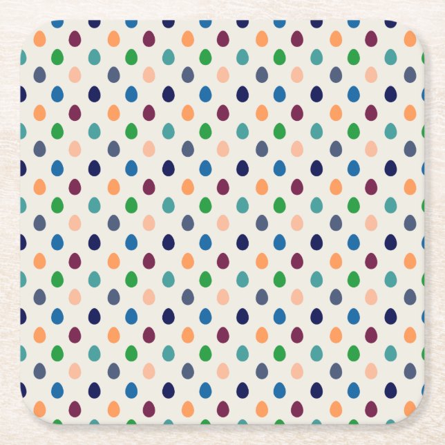 Posavasos Cuadrado De Papel Huevos divertidos de Pascua (Anverso)