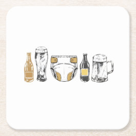 Posavasos Cuadrado De Papel Huggies and Chuggies