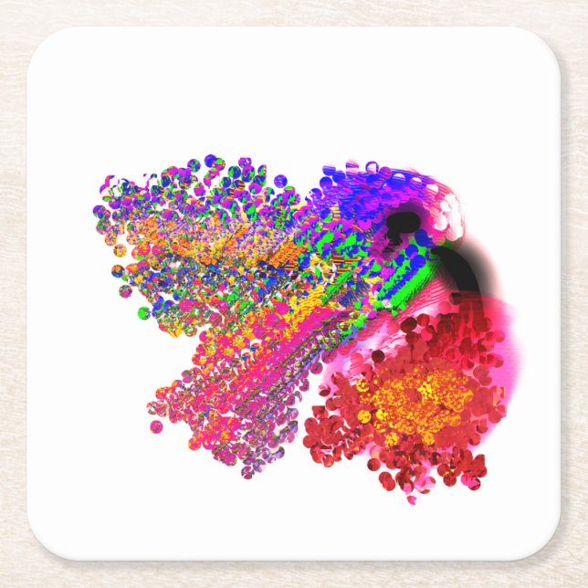 Posavasos Cuadrado De Papel Humming Bird love (Anverso)