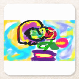 Posavasos Cuadrado De Papel Hummingbird spring 