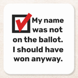 Posavasos Cuadrado De Papel Humor electoral 2024