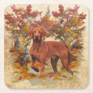 Posavasos Cuadrado De Papel Húngaro Vizsla Cojín decorativo de arte Vidrio