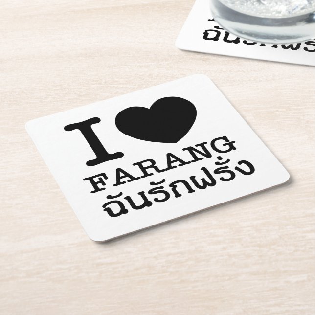 Posavasos Cuadrado De Papel I Black Heart (Love) Farang (En perspectiva)