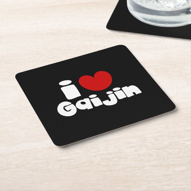 Posavasos Cuadrado De Papel i heart Gaijin (En perspectiva)