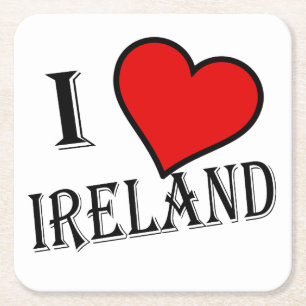 Posavasos Cuadrado De Papel I Heart Ireland bk coastercn