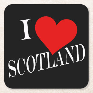Posavasos Cuadrado De Papel I Heart Scotland con coastercn