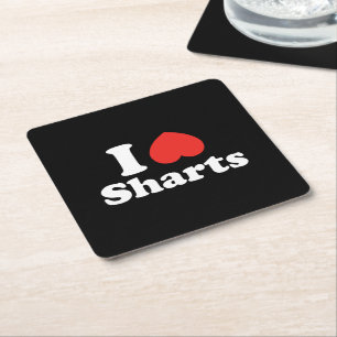 Posavasos Cuadrado De Papel I Heart Sharts