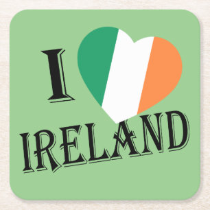 Posavasos Cuadrado De Papel I Heartflag Ireland bk coastercn