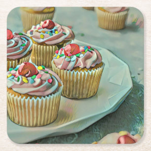 Posavasos Cuadrado De Papel Ice cream cake