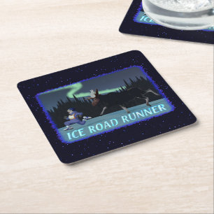 Posavasos Cuadrado De Papel Ice Road Runner