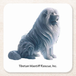 Posavasos Cuadrado De Papel Ice Sitting Tibetan Mastiff Napkins