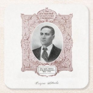 Posavasos Cuadrado De Papel Íconos de la Historia Negra: Crispus Attucks, Márt