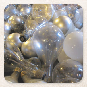 Posavasos Cuadrado De Papel Ideas Brillantes - Bombillas ligeras - Semillas