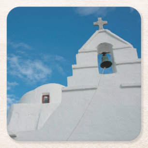 Posavasos Cuadrado De Papel Iglesia típica encalada