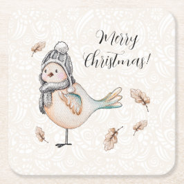 Posavasos Cuadrado De Papel Ilustracion de espárragos de invierno