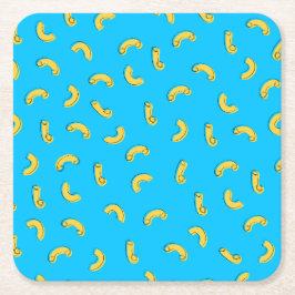 Posavasos Cuadrado De Papel Ilustración de Macarrones con Queso