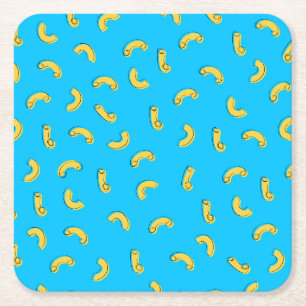 Posavasos Cuadrado De Papel Ilustración de Macarrones con Queso