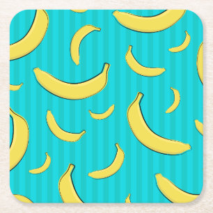 Posavasos Cuadrado De Papel Ilustración de plátano