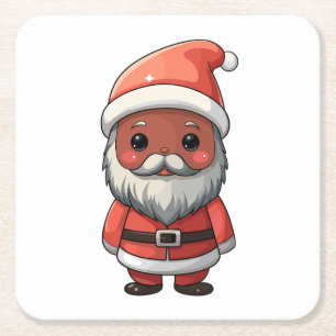 Posavasos Cuadrado De Papel Ilustracion del Personalizado Santa Claus