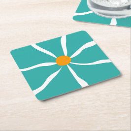 Posavasos Cuadrado De Papel Ilustración floral