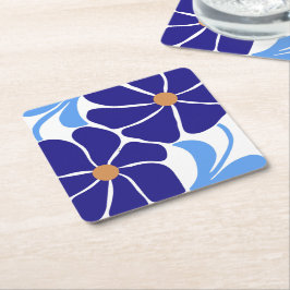 Posavasos Cuadrado De Papel Ilustración floral