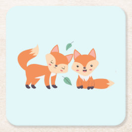 Posavasos Cuadrado De Papel Ilustracion gráfico de Naranjas finos