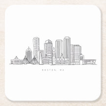 Ilustracion minimalista de la ciudad de Boston