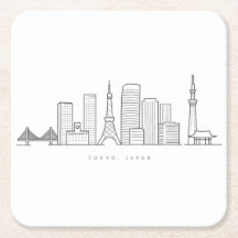 Ilustración minimalista del horizonte de Tokio