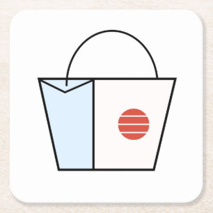 Posavasos Cuadrado De Papel Ilustración vectorial de bolsa de compras elegante