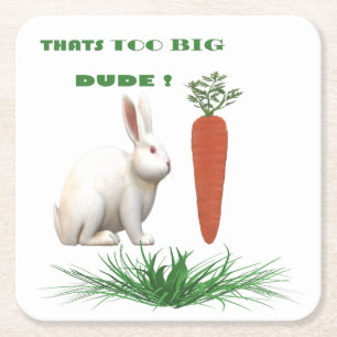 POSAVASOS CUADRADO DE PAPEL IMAGEN DE FUNNY CHISTE BUNNY