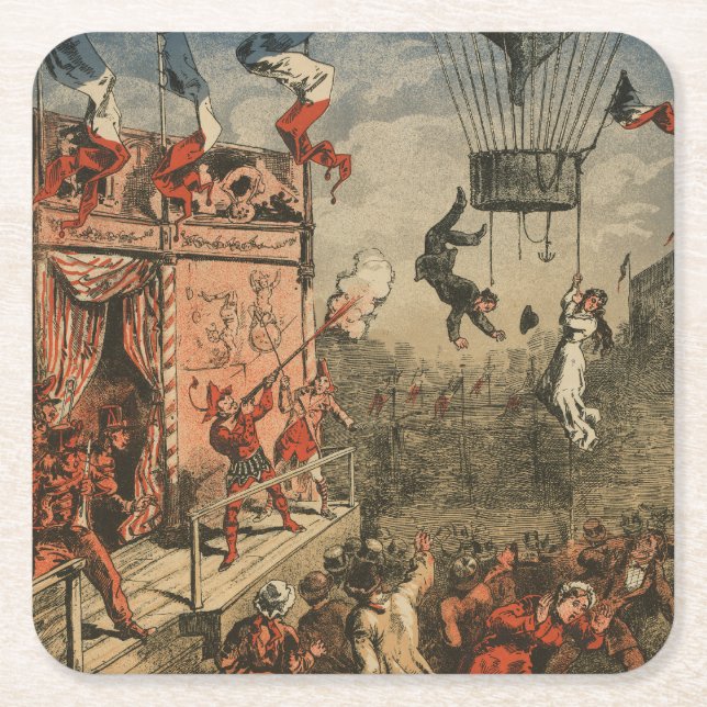 Posavasos Cuadrado De Papel Imagen Humorística De Un Perforador Teatral (Anverso)