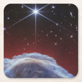 Posavasos Cuadrado De Papel Imagen JWST de la nebulosa Cabeza de Caballo