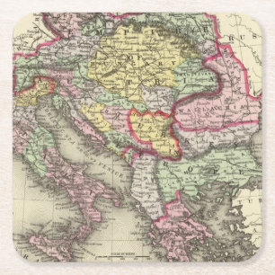 Posavasos Cuadrado De Papel Imperio austríaco, Italia, Turquía en Europa,