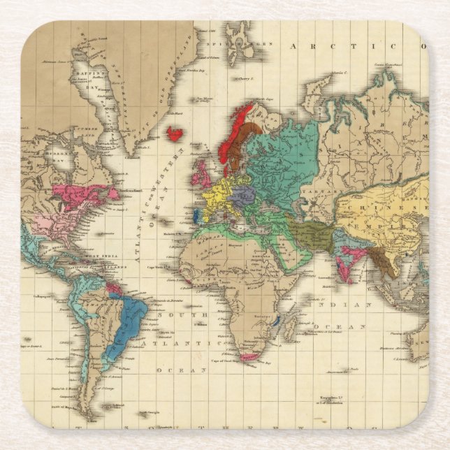 Posavasos Cuadrado De Papel Imperio del ANUNCIO 1811 de Napoleon Bonaparte (Anverso)