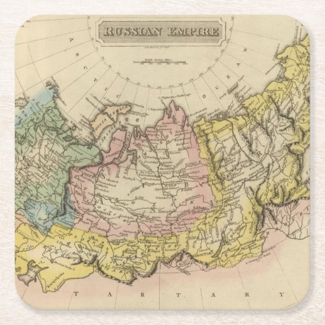 Posavasos Cuadrado De Papel Imperio ruso 2 (Anverso)