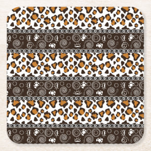 Posavasos Cuadrado De Papel Impresión africana con el modelo de la piel del