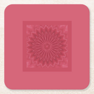 Posavasos Cuadrado De Papel Impresión artística decorativa de flores rosadas d