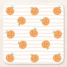 Posavasos Cuadrado De Papel Impresión de Naranjas Cuadros - Papel cuadrado