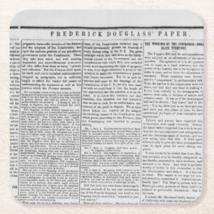 Posavasos Cuadrado De Papel Impresión de periódico Frederick Douglas