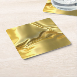 Posavasos Cuadrado De Papel Impresión Digital de Oro Líquido