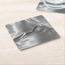 Posavasos Cuadrado De Papel Impresión Digital Plata Líquida