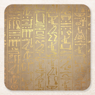 Posavasos Cuadrado De Papel Impresión egipcia del papel de los Hieroglyphics