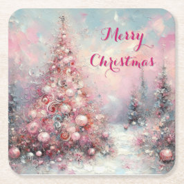 Posavasos Cuadrado De Papel Impresionante árbol de Navidad