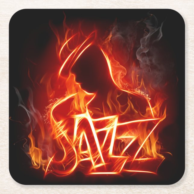 Posavasos Cuadrado De Papel Impresionante Jazz (Anverso)