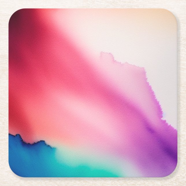 Posavasos Cuadrado De Papel Impresiones vibrantes (Anverso)