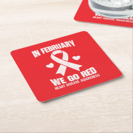 Posavasos Cuadrado De Papel In February We Go Red for Heart Disease Awareness
