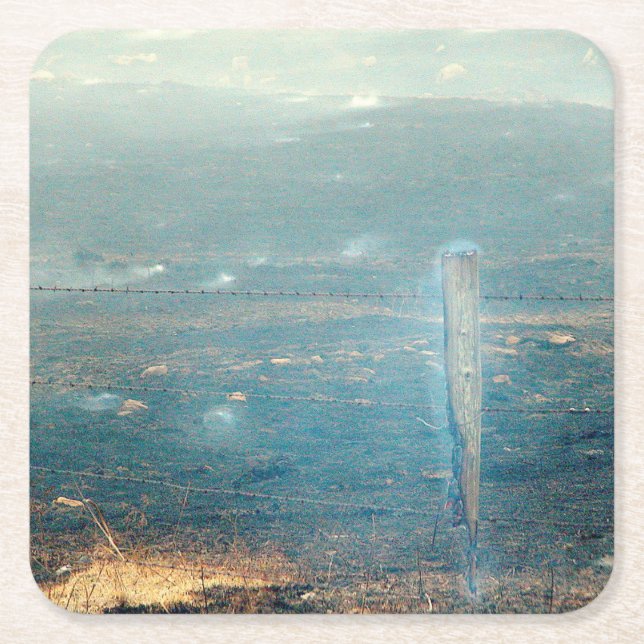 Posavasos Cuadrado De Papel Incendio salvaje (Anverso)